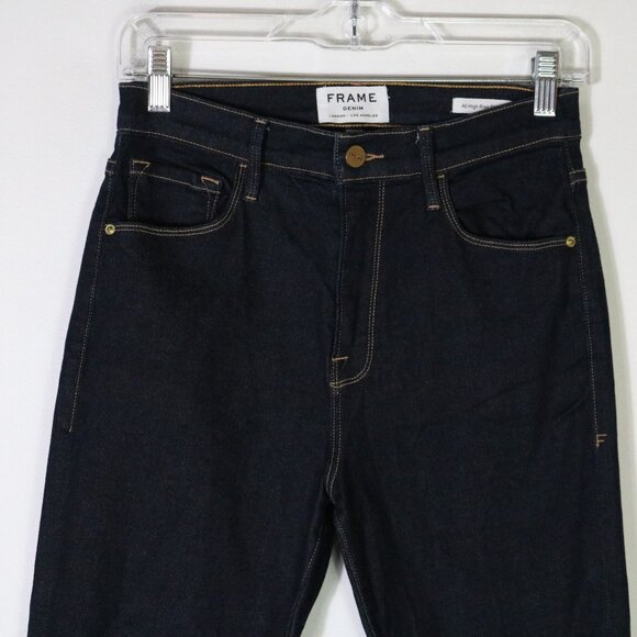 Frame Denim Ali High Rise Skinny Jeans Women 26 Dark Wash Blue High Rise Stretch - Picture 2 of 8